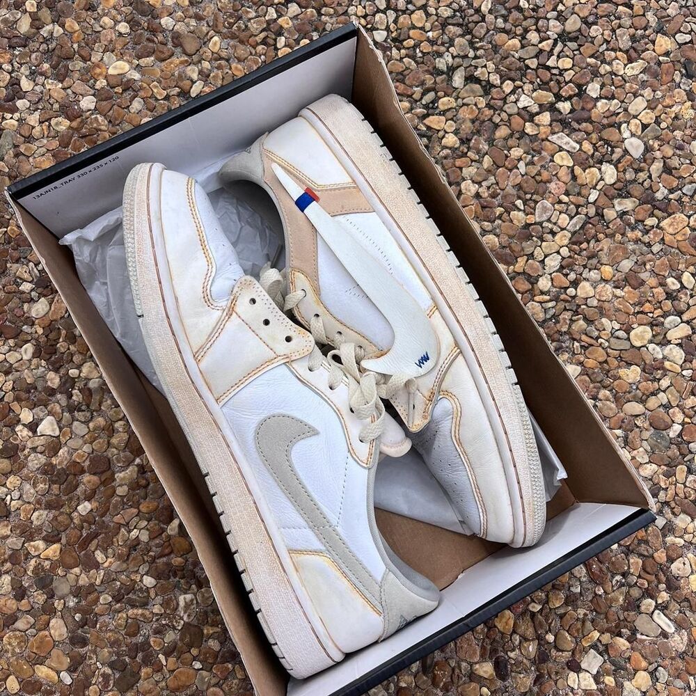 Custom Nike Air Jordan 1 Retro High OG White Sneakers Men Size 13